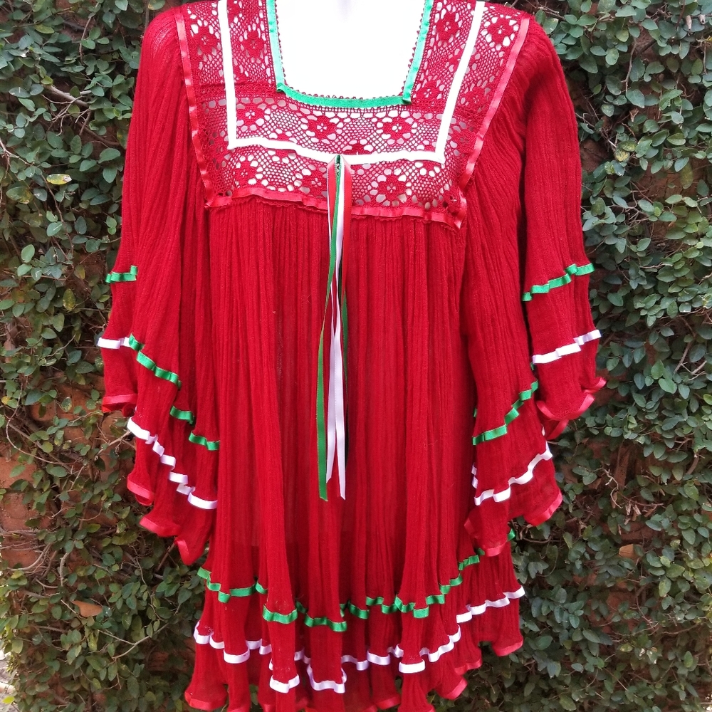 Vintage 70s Mexicana Gauze Blouse